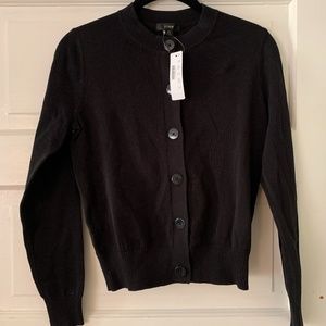 Cardigan sweater in cotton crepe.